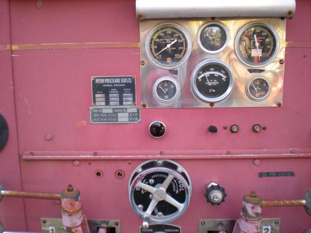 1959 Pirsch fire engine - pump controls