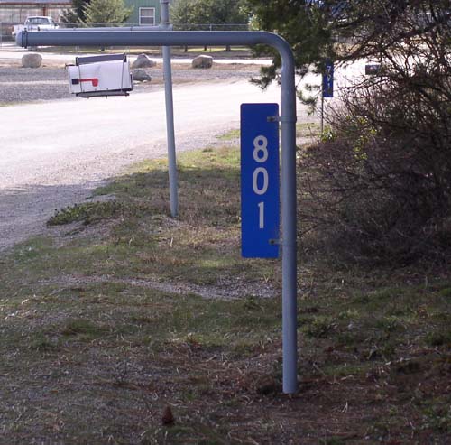 Address Sign on Pole