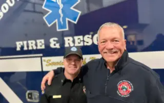 Pictured here are Chief Brad Martin (right) and new interim Chief Dan Williams (left)