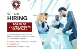 We are hiring! South Pend Oreille Fire and Rescue is seeking candidates to fill the role of Board of Commissioners Secretary.