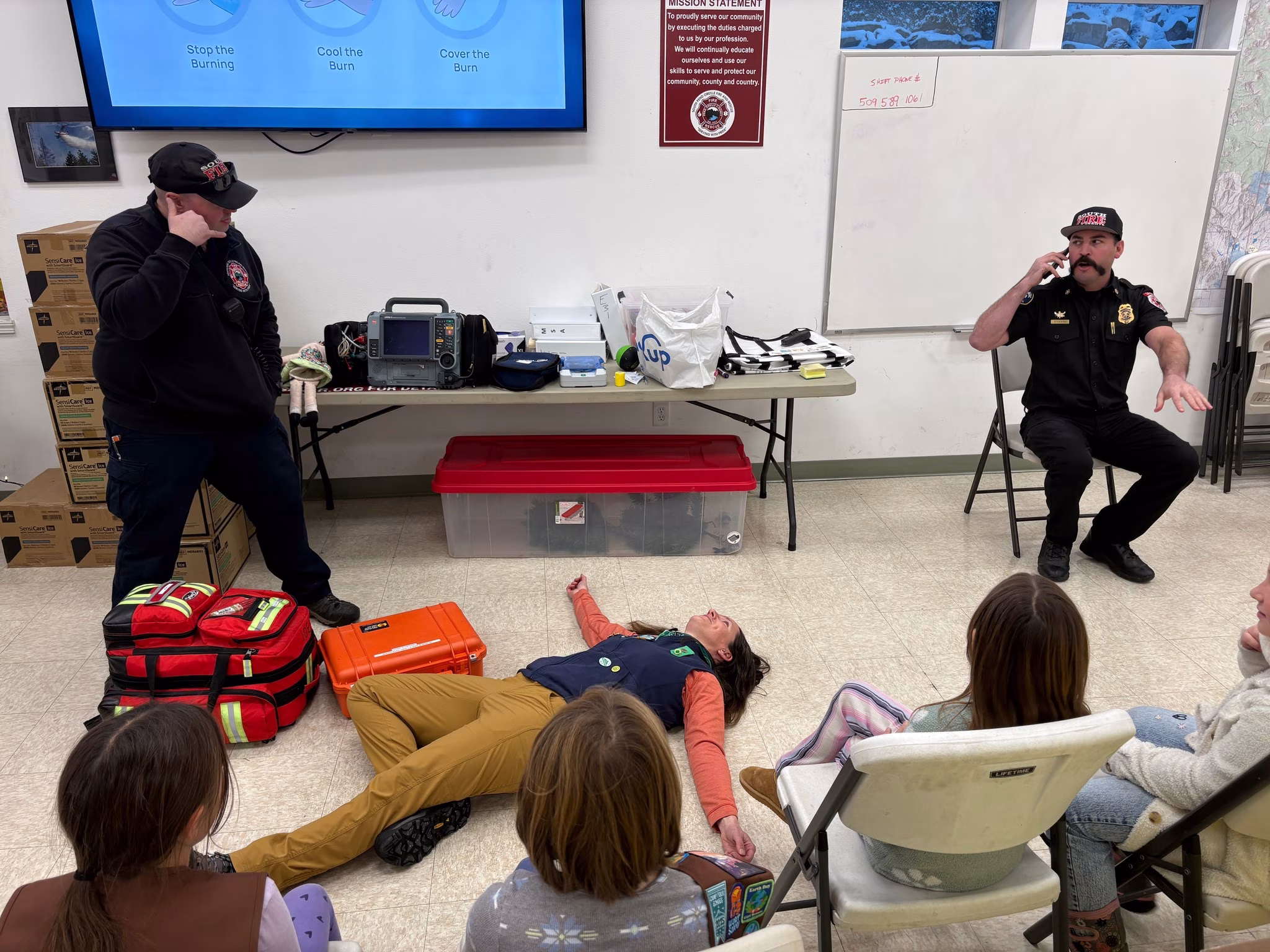 Girl Scouts First Aid Class December 2025 demonstration