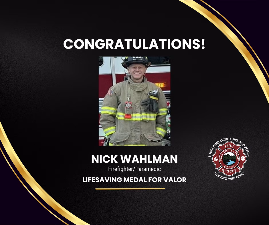 Lifesaving Medal awarded to Firefighter/Paramedic Nick Wahlman